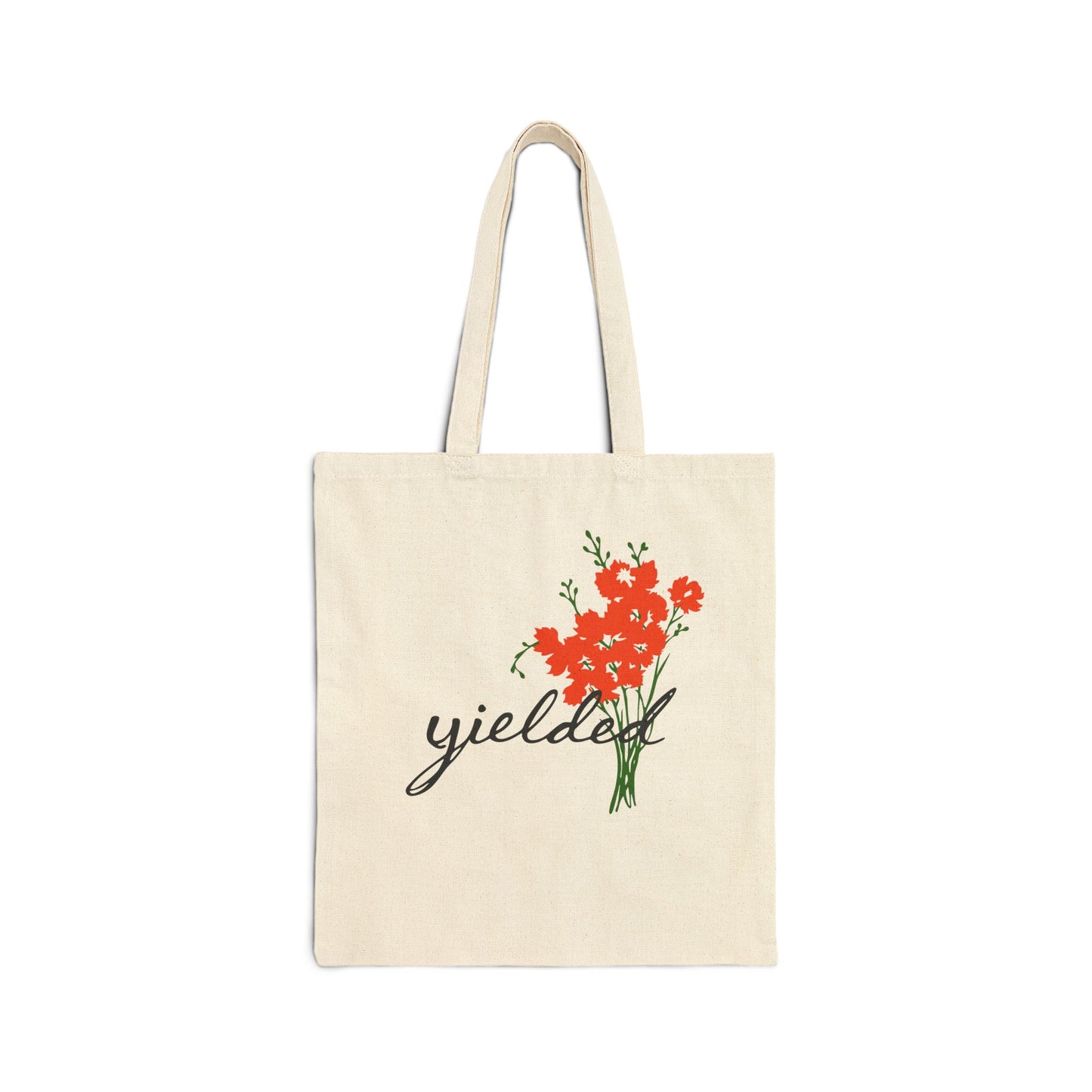 Floral 'Yielded' Canvas Tote