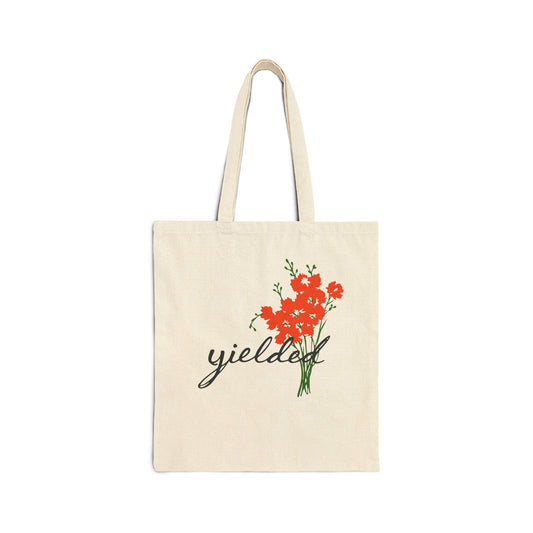 Floral 'Yielded' Canvas Tote